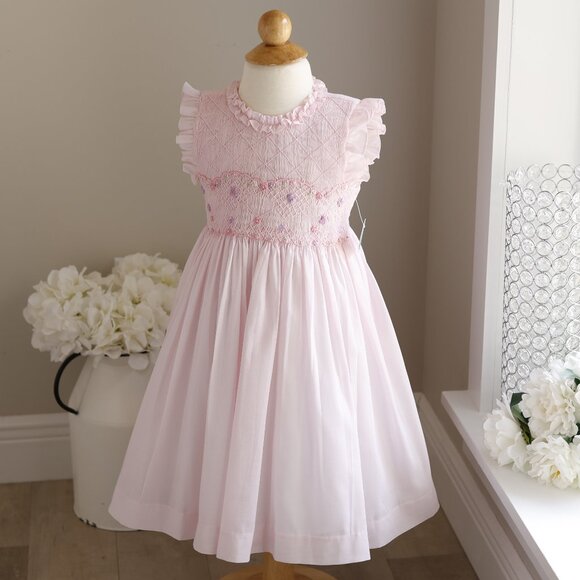 Pink Smocked Dress Luli & Me Boutique Summer Spring Vacation Size 5 NWT - Picture 5 of 7